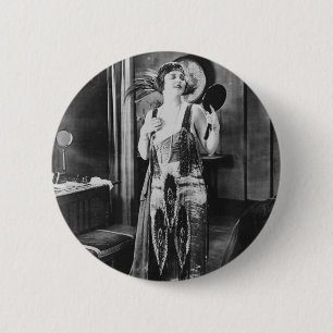 Badge Rond 5 Cm Les belles années 1920 de robe d'aileron de femme
