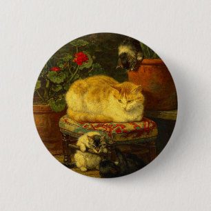 Badge Rond 5 Cm Les chatons en jeu