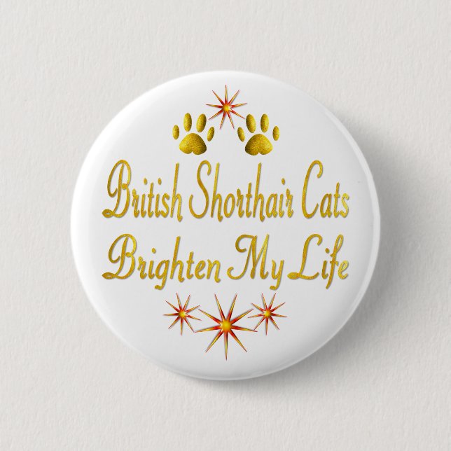 Badge Rond 5 Cm Les chats britanniques de Shorthair éclairent ma (Devant)