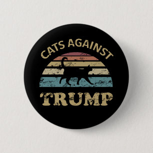 Badge Rond 5 Cm Les chats contre Trump