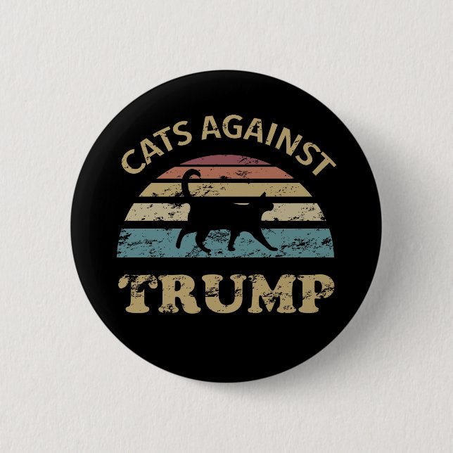 Badge Rond 5 Cm Les chats contre Trump (Devant)