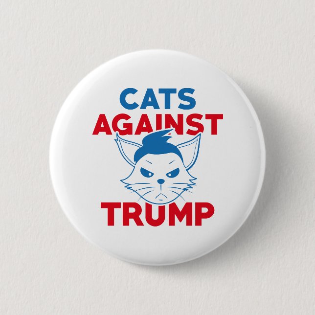 Badge Rond 5 Cm Les chats contre Trump (Devant)