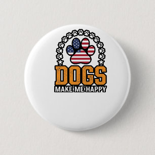 Badge Rond 5 Cm Les chiens me rendent heureux Chemise vintage à pa