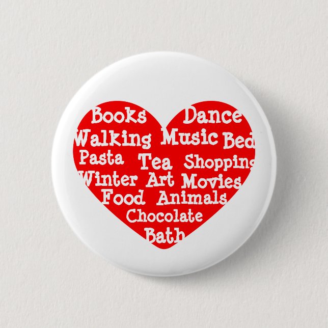 Badge Rond 5 Cm Les choses que j'aime (Devant)