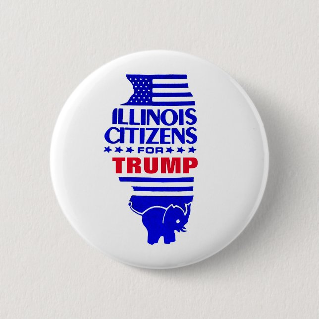 Badge Rond 5 Cm Les citoyens de l'Illinois pour Trump (Devant)