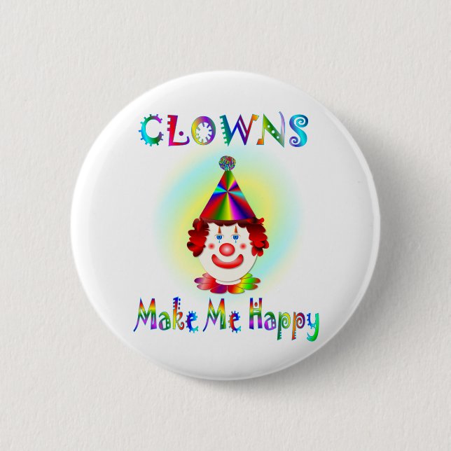 Badge Rond 5 Cm Les clowns me rendent heureux (Devant)
