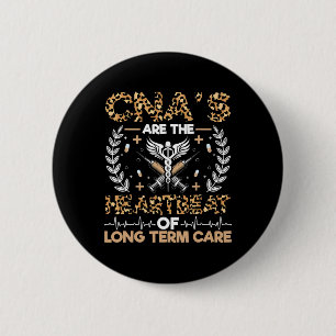 Badge Rond 5 Cm Les Cna sont le battement de coeur - Infirmière ce