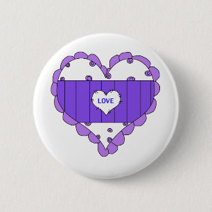 Badge Rond 5 Cm Les cœurs aiment les trucs de kids violets