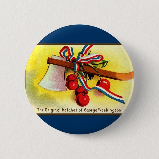 Badge Rond 5 Cm Les cognée-cerises de George Washington (Devant)