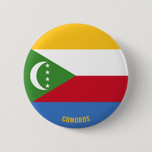 Badge Rond 5 Cm Les Comores Drapeau Charme Patriotique