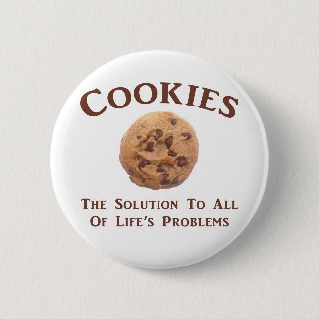Badge Rond 5 Cm Les cookies résolvent des problèmes (Devant)