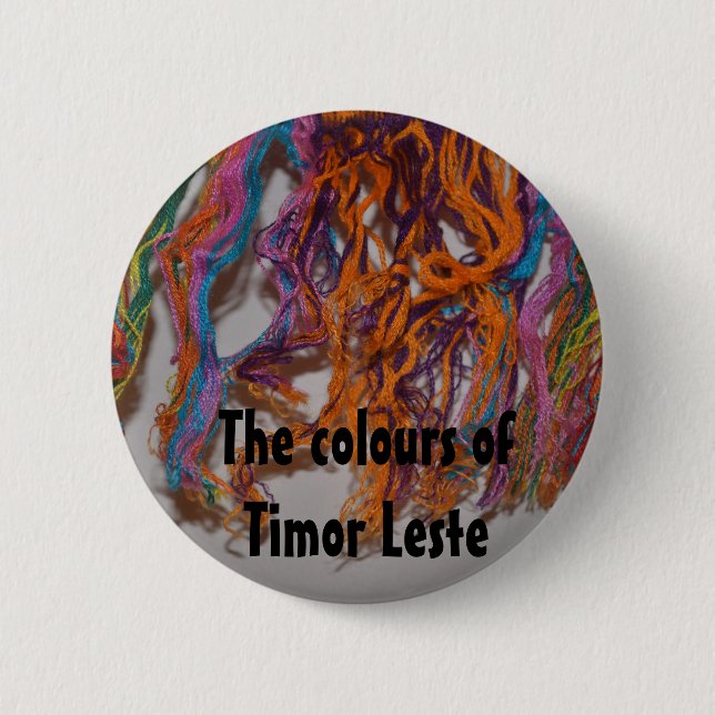 Badge Rond 5 Cm Les couleurs du Timor Oriental (Devant)