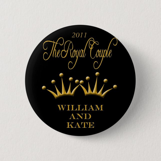 Badge Rond 5 Cm Les couples royaux William et bouton de souvenir (Devant)