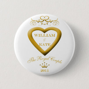 Badge Rond 5 Cm Les couples royaux William et bouton de souvenir