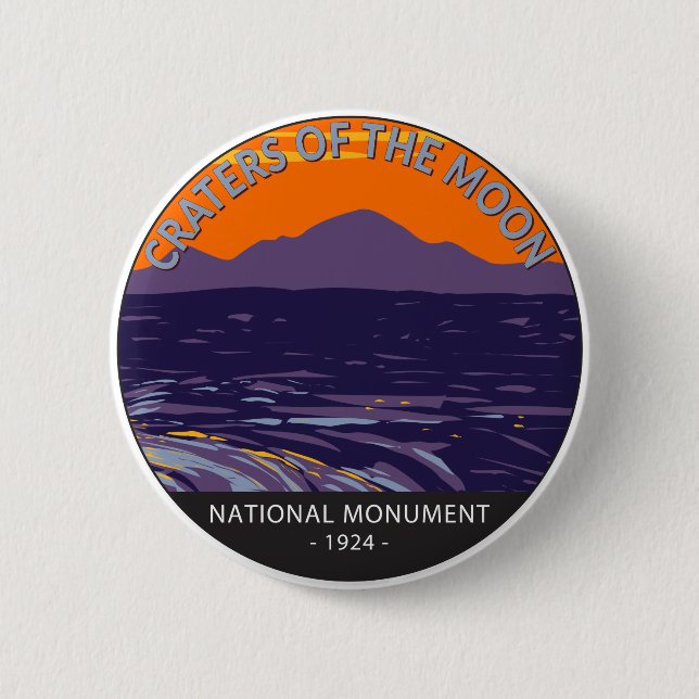 Badge Rond 5 Cm Les cratères du Monument National de la Lune Idaho (Devant)