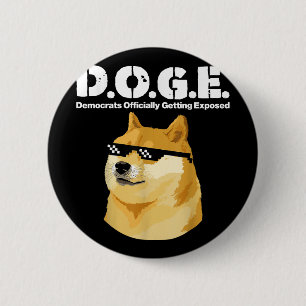 Badge Rond 5 Cm Les Démocrates De Mème Doge Officiellement Exposés