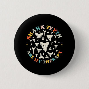 Badge Rond 5 Cm Les dents de requin drôles sont mes chasseurs de f