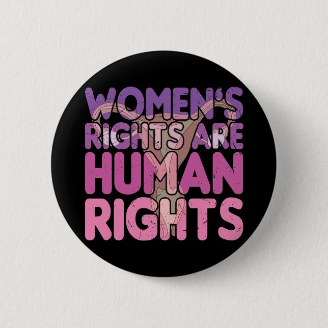 Badge Rond 5 Cm Les droits de la femme sont des droits de l'homme (Devant)