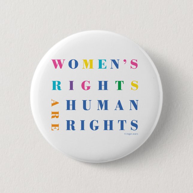 Badge Rond 5 Cm Les droits de la femme sont droits humains Bouton  (Devant)