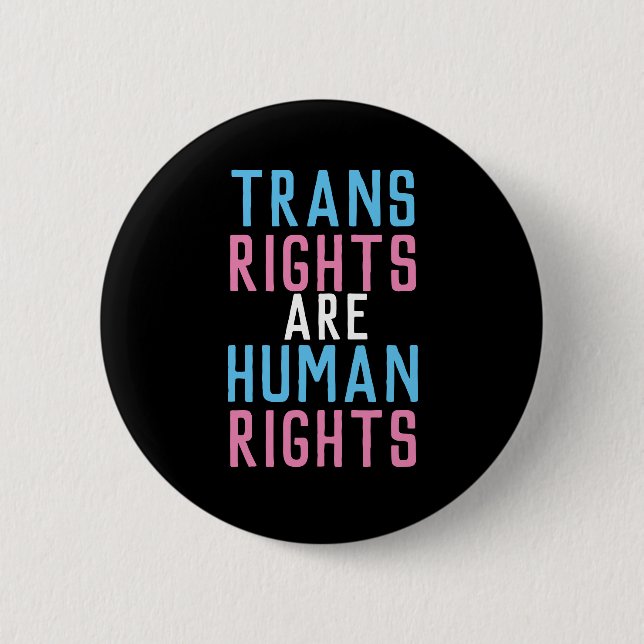 Badge Rond 5 Cm Les droits trans sont des droits humains (Devant)