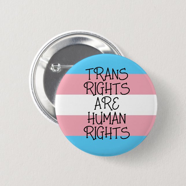 Badge Rond 5 Cm Les droits trans sont des droits humains (Devant & derrière)