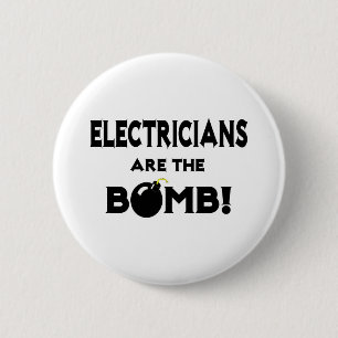 Badge Rond 5 Cm Les Électriciens Sont La Bombe !