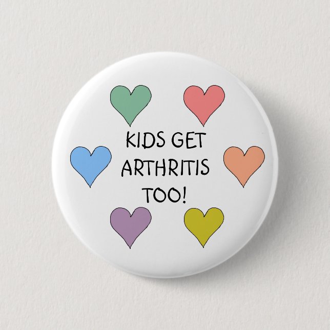 Badge Rond 5 Cm LES ENFANTS ATTRAPENT L'ARTHRITE AUSSI ! - boutons (Devant)