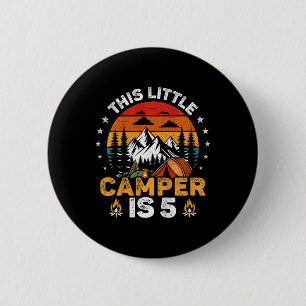Badge Rond 5 Cm Les enfants Ce petit campeur a 5 ans de camping 5