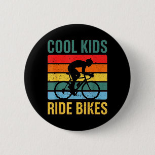 Badge Rond 5 Cm Les enfants cool font du vélo Vélo rétro pour jeun