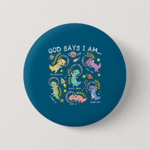 Badge Rond 5 Cm Les enfants Dieu dit suis dans l'espace extra-atmo