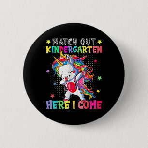 Badge Rond 5 Cm Les enfants s'attendent à la maternelle, me voici 