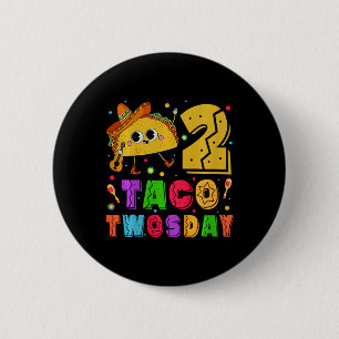 Badge Rond 5 Cm Les enfants Taco Twosday - Dos Fête d'anniversaire