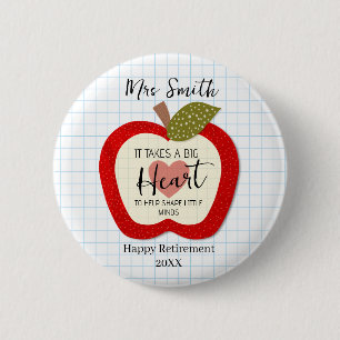 Badge Rond 5 Cm Les Enseignants Enseignent Avec le Cœur Bouton de