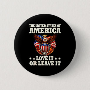 Badge Rond 5 Cm Les états-unis d'amérique aimez ou quittez aigle