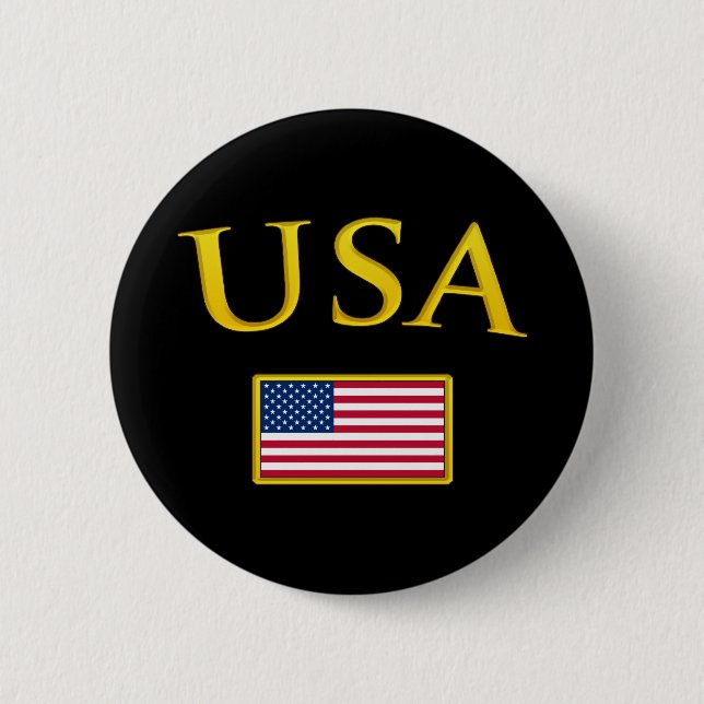 Badge Rond 5 Cm Les Etats-Unis d'or (Devant)
