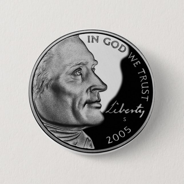 Badge Rond 5 Cm Les Etats-Unis nickellent (Devant)