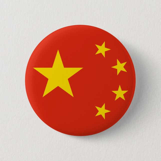 Badge Rond 5 Cm Les étoiles de la Chine (Devant)