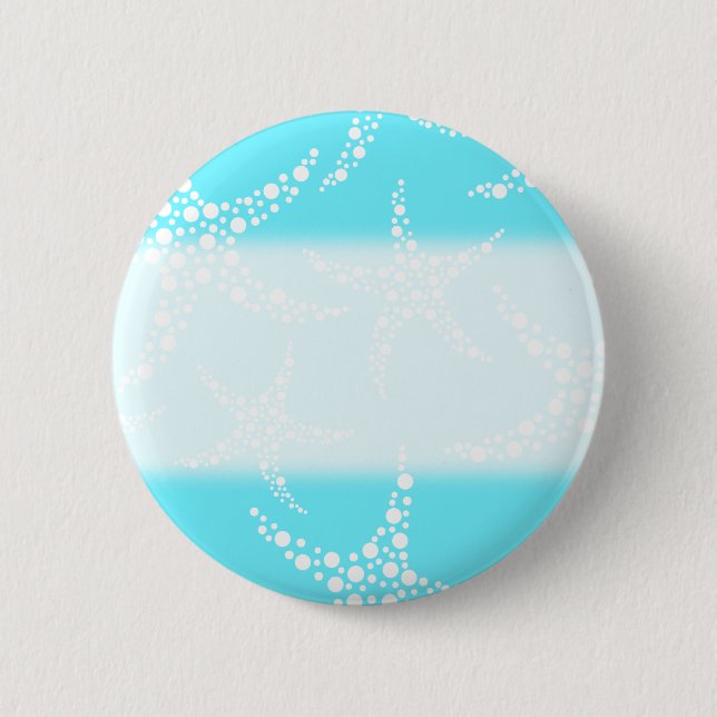 Badge Rond 5 Cm Les étoiles de mer modèlent dans la turquoise et (Devant)