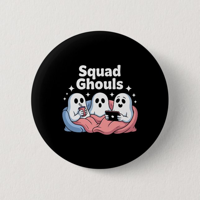 Badge Rond 5 Cm Les fantômes de l'équipe correspondent à l'Hallowe (Devant)