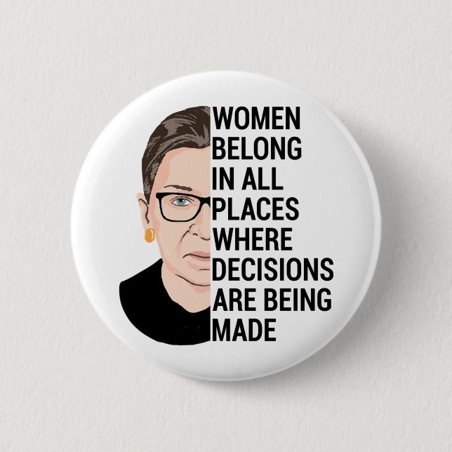 Badge Rond 5 Cm Les femmes appartiennent à tous les endroits où le (Devant)