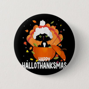 Badge Rond 5 Cm Les femmes heureux Hallothanksmas Halloween Thanks