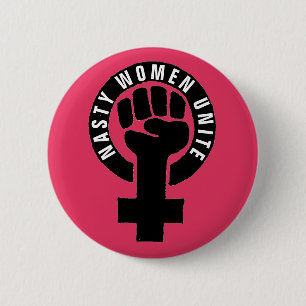 Badge Rond 5 Cm "Les femmes méchantes unissent" des droits de la