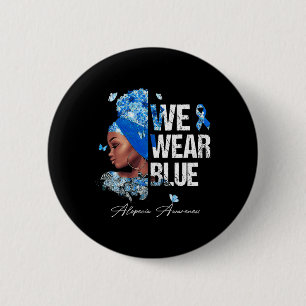 Badge Rond 5 Cm Les femmes noires nous portons du bleu pour la sen