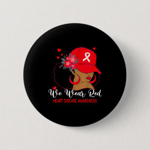 Badge Rond 5 Cm Les femmes noires nous portons du rouge pour la se