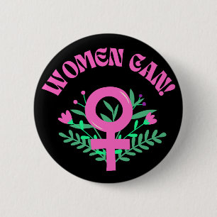 Badge Rond 5 Cm Les femmes peuvent être féministes