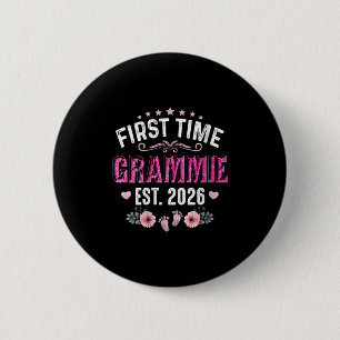 Badge Rond 5 Cm Les Femmes Première Fois Grammie Est. M floral drô