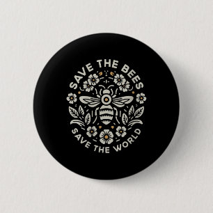 Badge Rond 5 Cm Les Femmes Sauvent Les Abeilles Sauvent Le Monde F