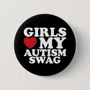 Badge Rond 5 Cm Les filles aiment mon autisme Swag Sensibilisation