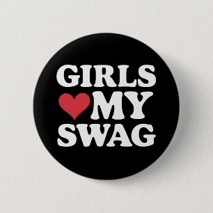 Badge Rond 5 Cm Les filles aiment mon cœur swag pour la Saint-Vale
