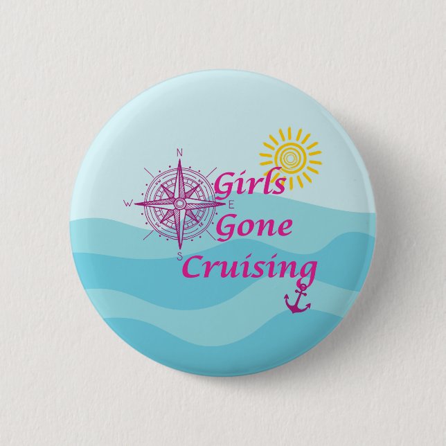 Badge Rond 5 Cm Les Filles en Croisière (Devant)
